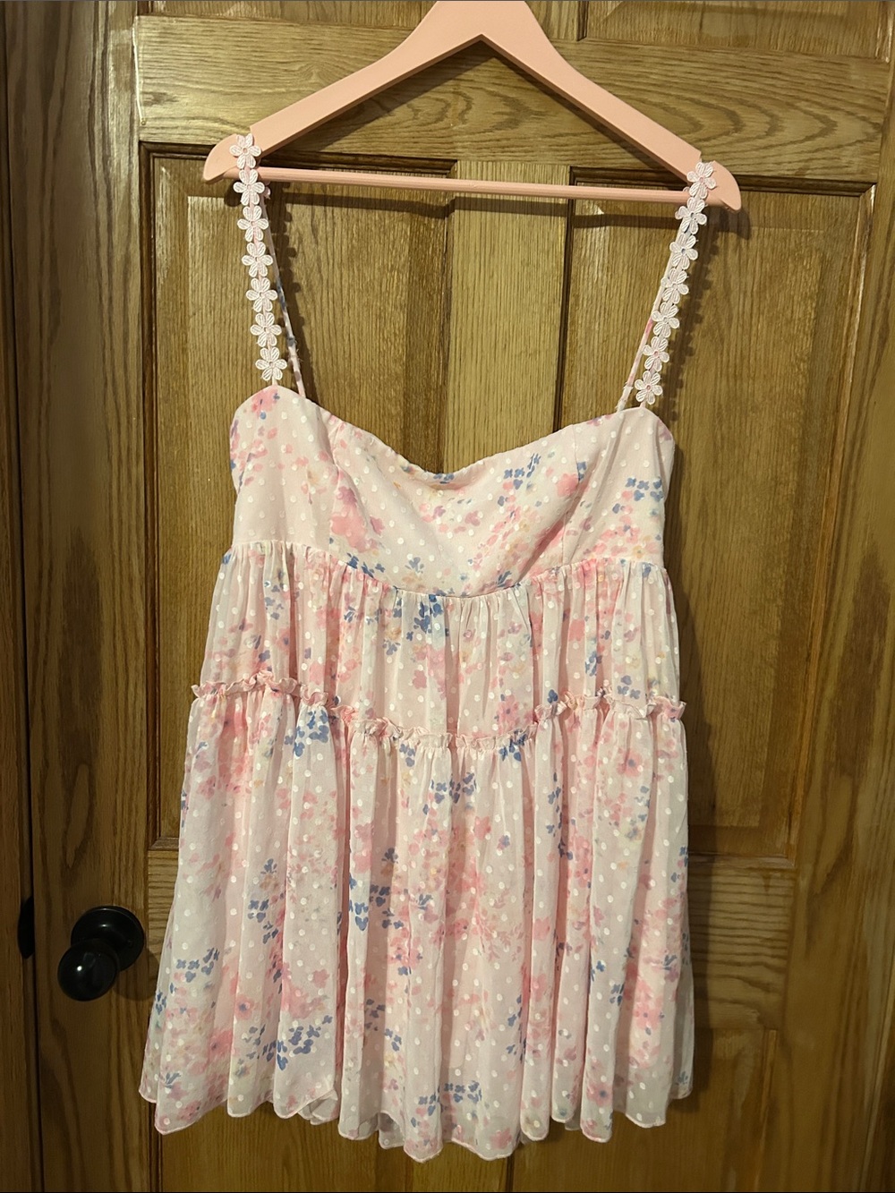 Lucy in the Sky Pastel Pink Floral Smocked Sundress